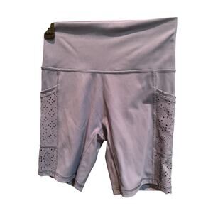 Aerie Lace Pocket Biker Shorts Women’s Medium Purple High Rise Stretch Active